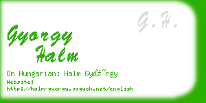 gyorgy halm business card